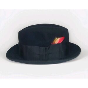 Vintage Dobbs‎ Fifth Avenue New York Fedora Hat Size 7 1/8 L/O 1 7/8  Brim Black